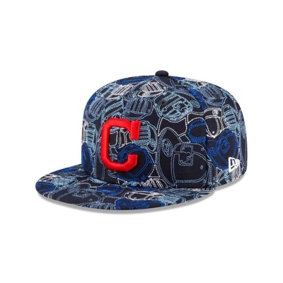 Sapca New Era Cleveland Indians MLB Chaos 59FIFTY Fitted - Albastri